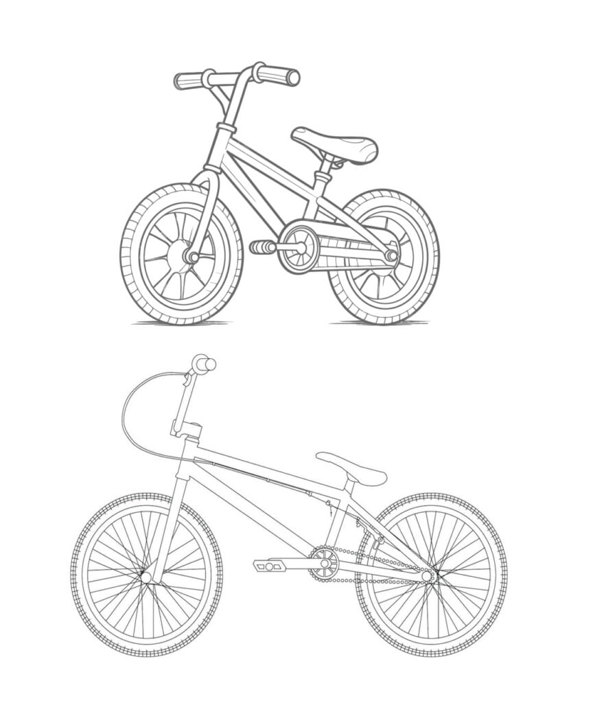 Fietse om in te kleur, fiets