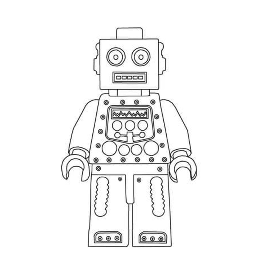 LEGO robot, gumuguhit sa pagkukulay