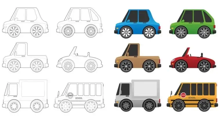 Autos und Autos zum Ausmalen