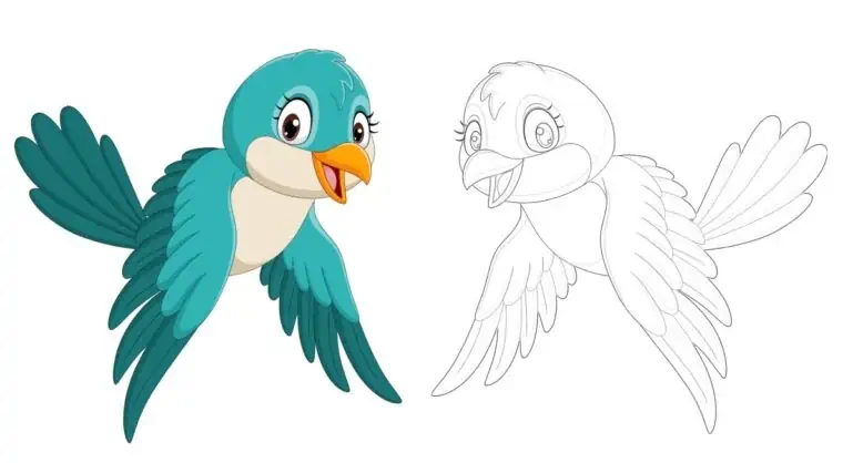 Süßer Vogel zum Ausmalen