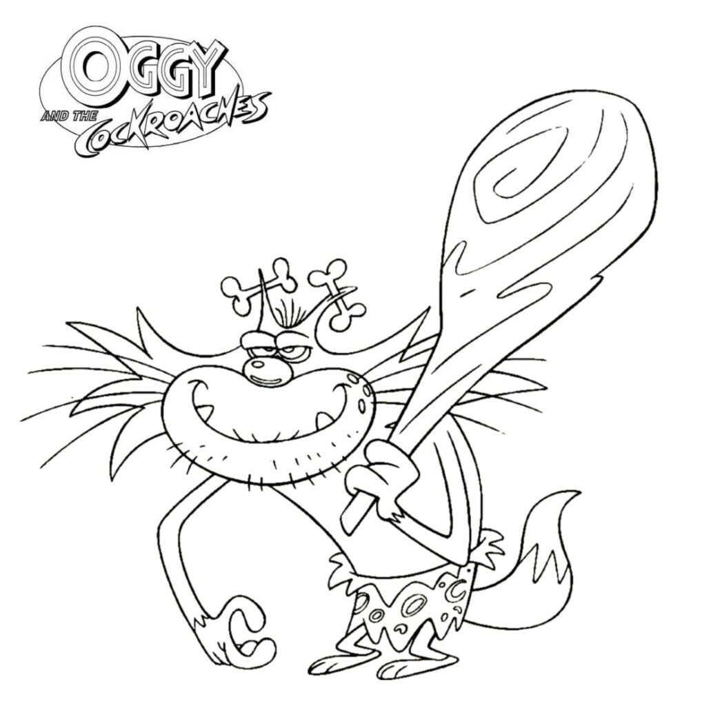 El amigo de Oggy para colorear.