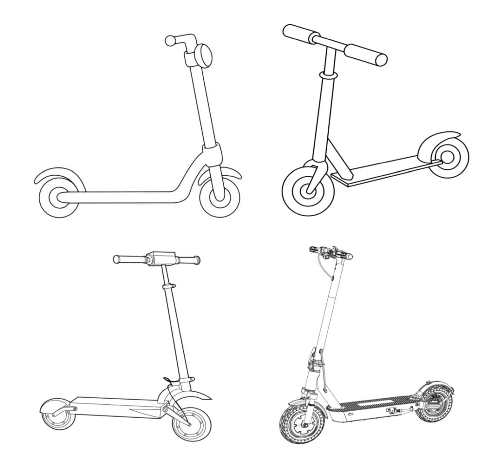 Elektroroller zum Ausmalen, Roller