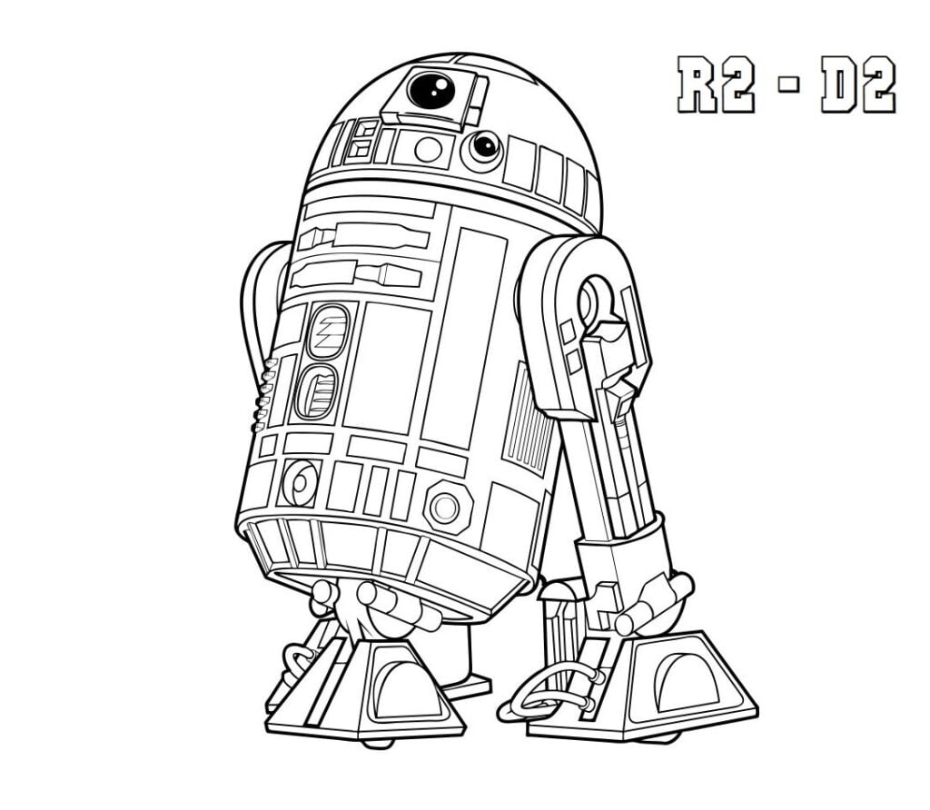 R2 D2 Roboter zum Ausmalen