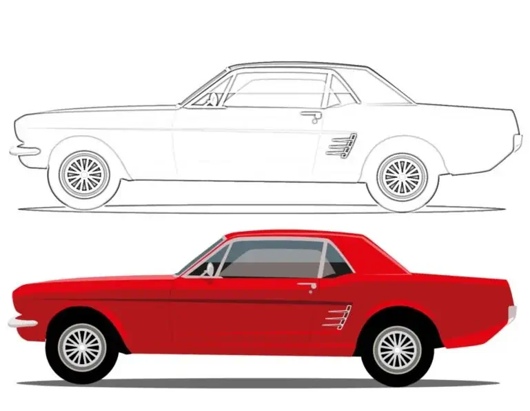 Rotes Auto - male es aus