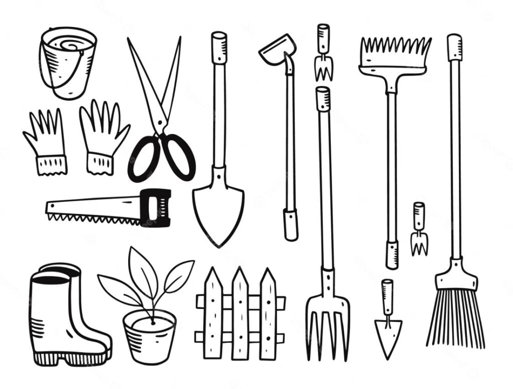 أدوات الحديقة للتلوين