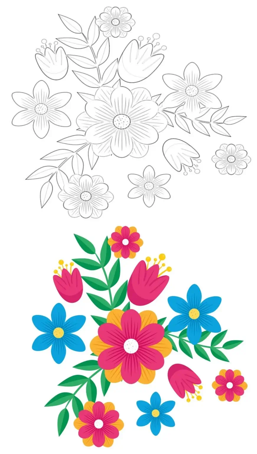 Ausmalbilder Blumen