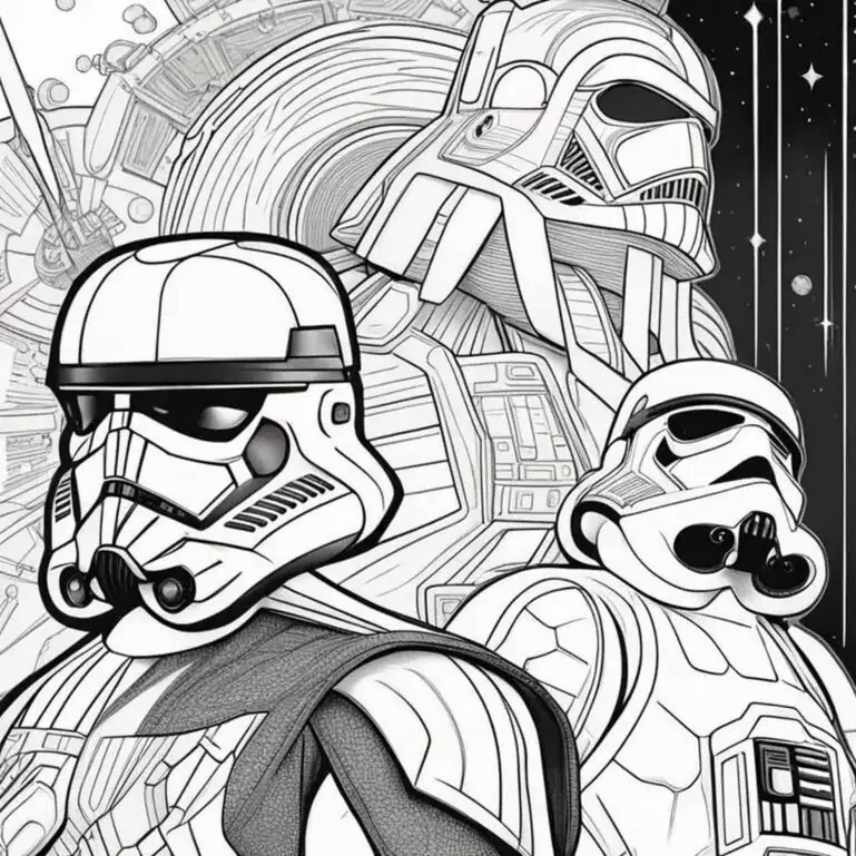 Starwars kresba pro vybarvení