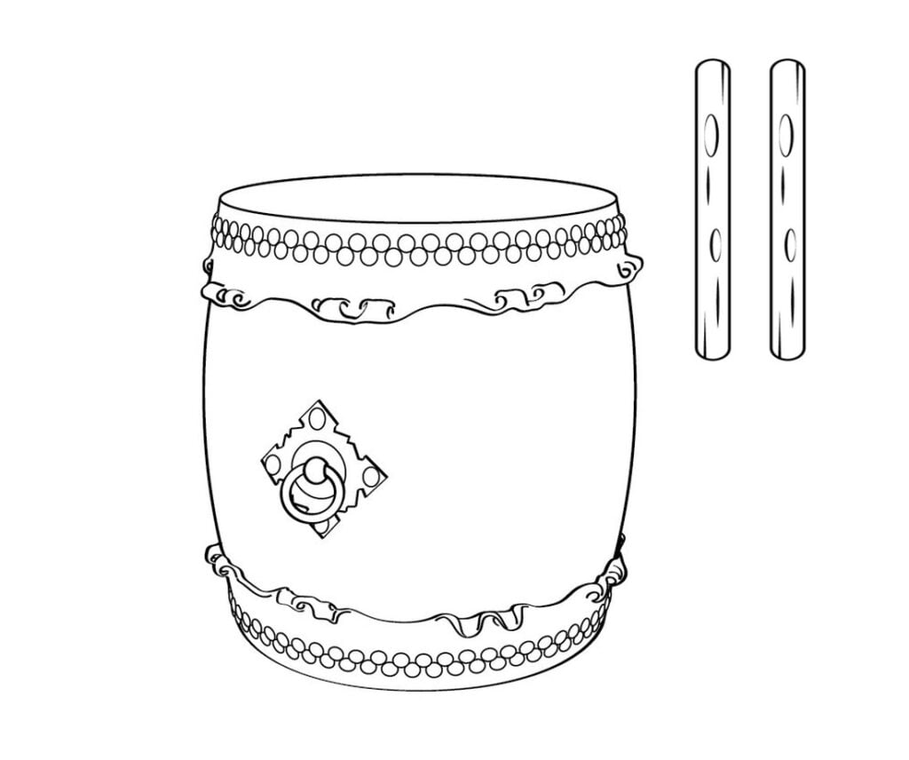 Taiko-trummor för Taico-färgning