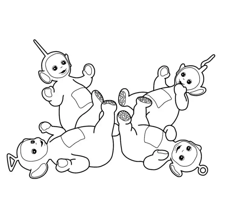 Télétubbies couchés, coloriage