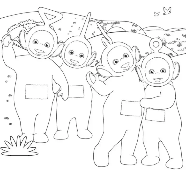 amis teletubby coloriages