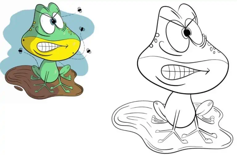 Färbe den Frosch