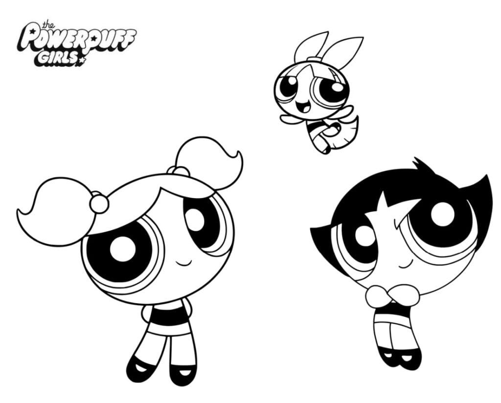 powerpuff kızları mutlu boyama 