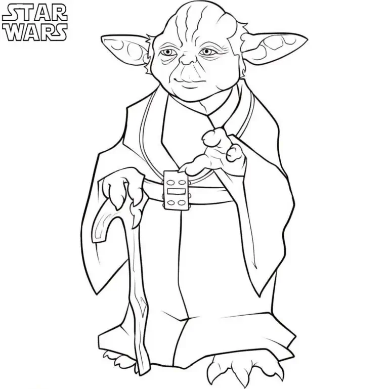star wars Yoda omalovánky, zlato