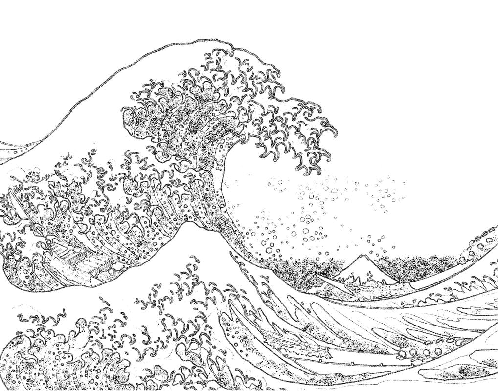 Vagues de la mer coloriage