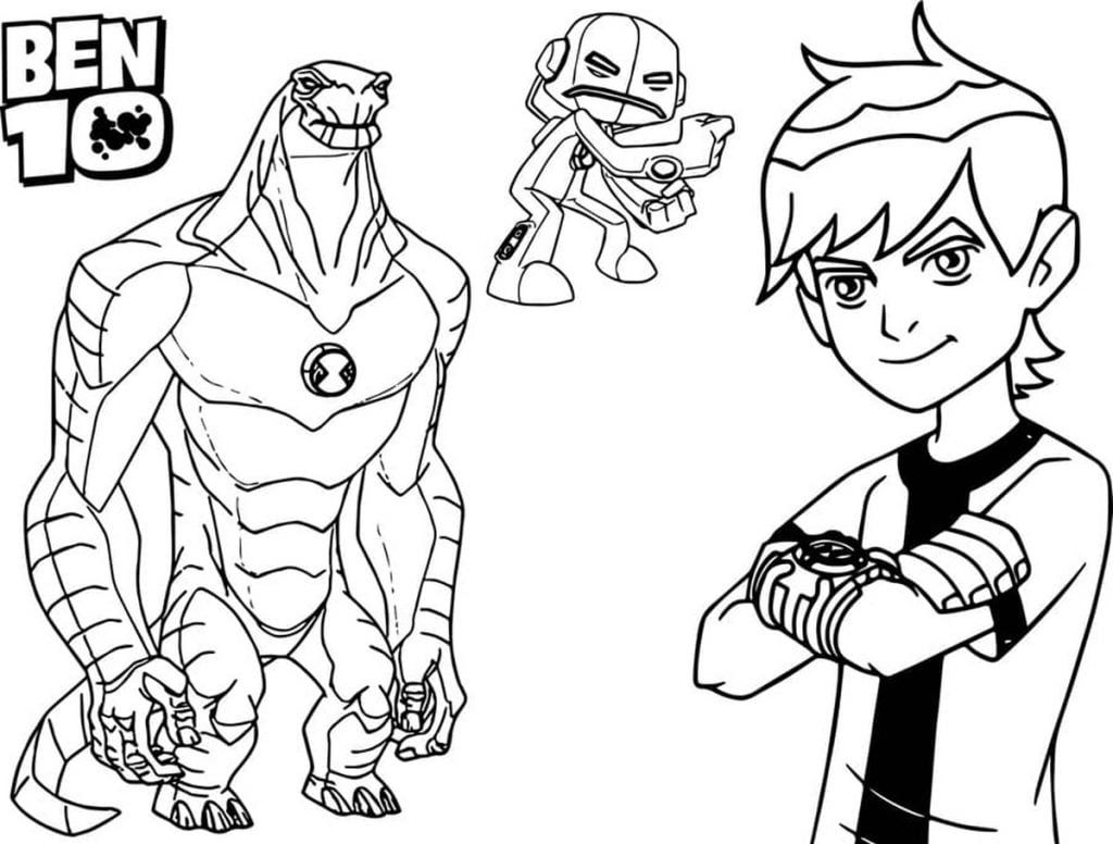 Dibujo de Ben 10 para colorear para niños.