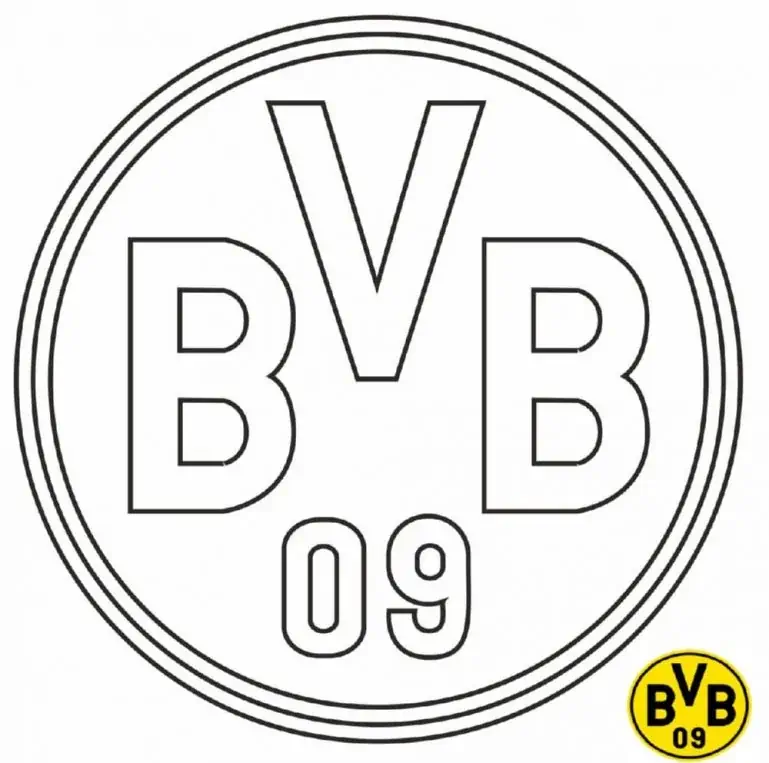 Dortmundo Borussia BVB futbolo klubo herbas piešinys