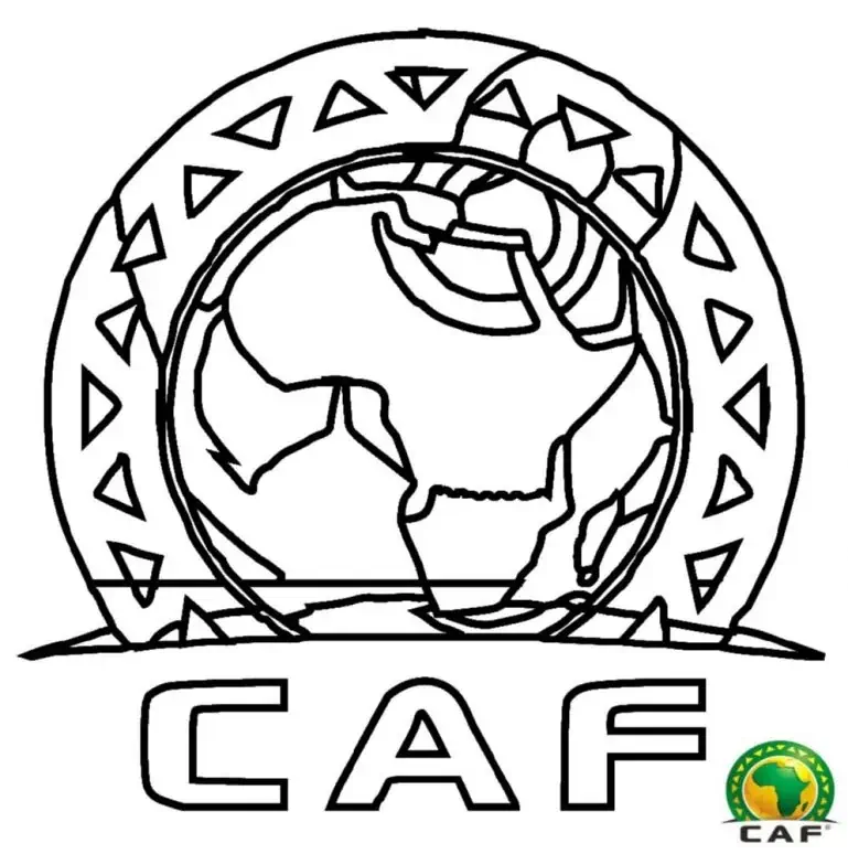 Afrikos futbolo konfederacijos CAF ženkliukas spalvinti