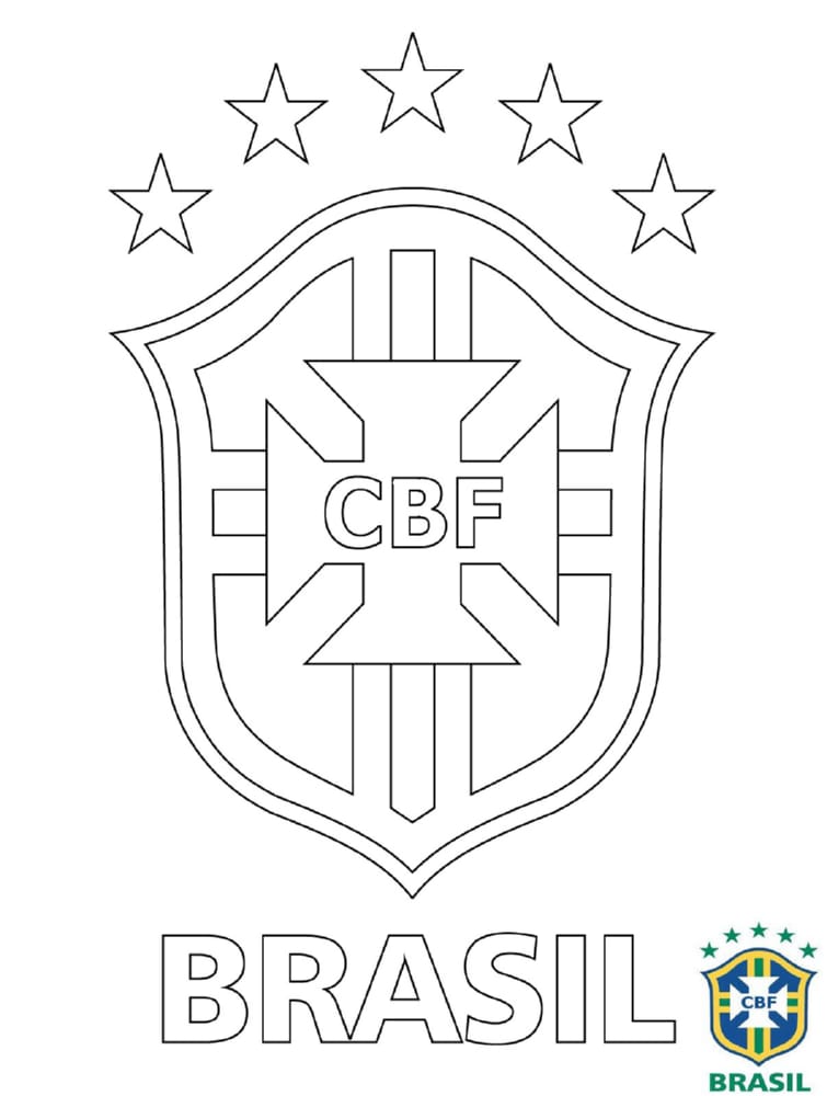 CBF Brasil tekening om in te kleur