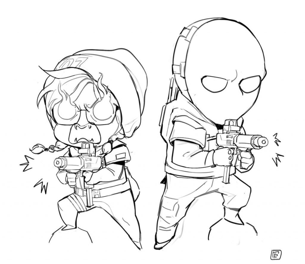 Chibi Rainbow six tegning