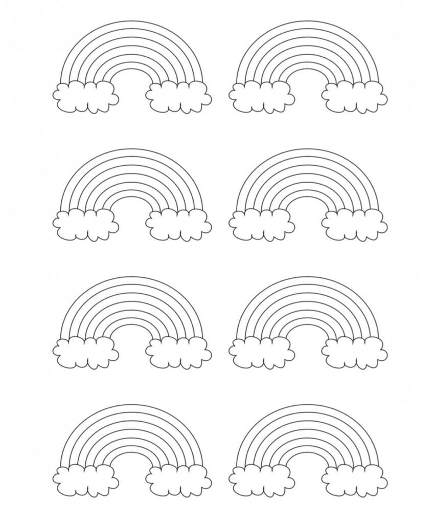 8 pour coloriages arc-en-ciel