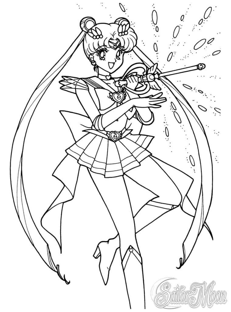 Sailor Moon strieľa na vyfarbenie 