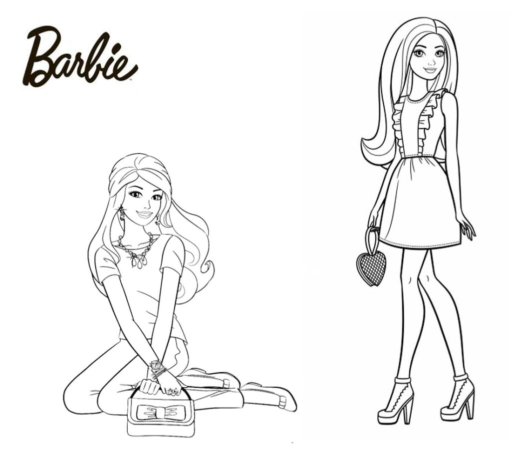 muñecas Barbie para colorear