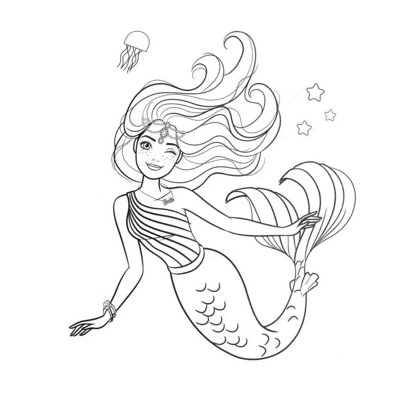 Barbie sirena para colorear