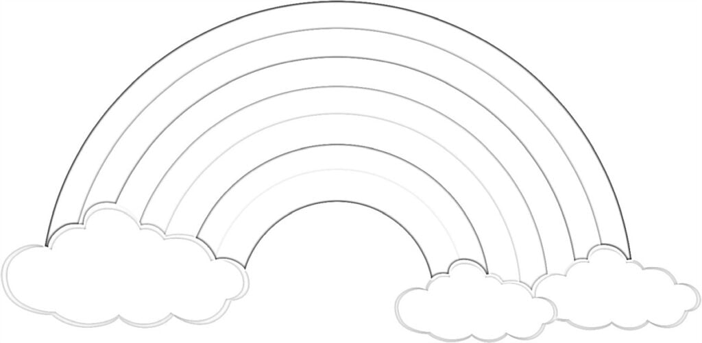 Pelangi besar, gambar untuk mewarnai, pelangi