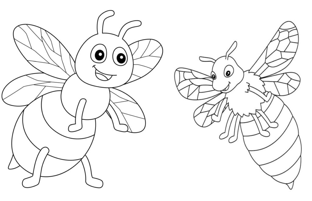 Dibujo fácil para colorear abeja