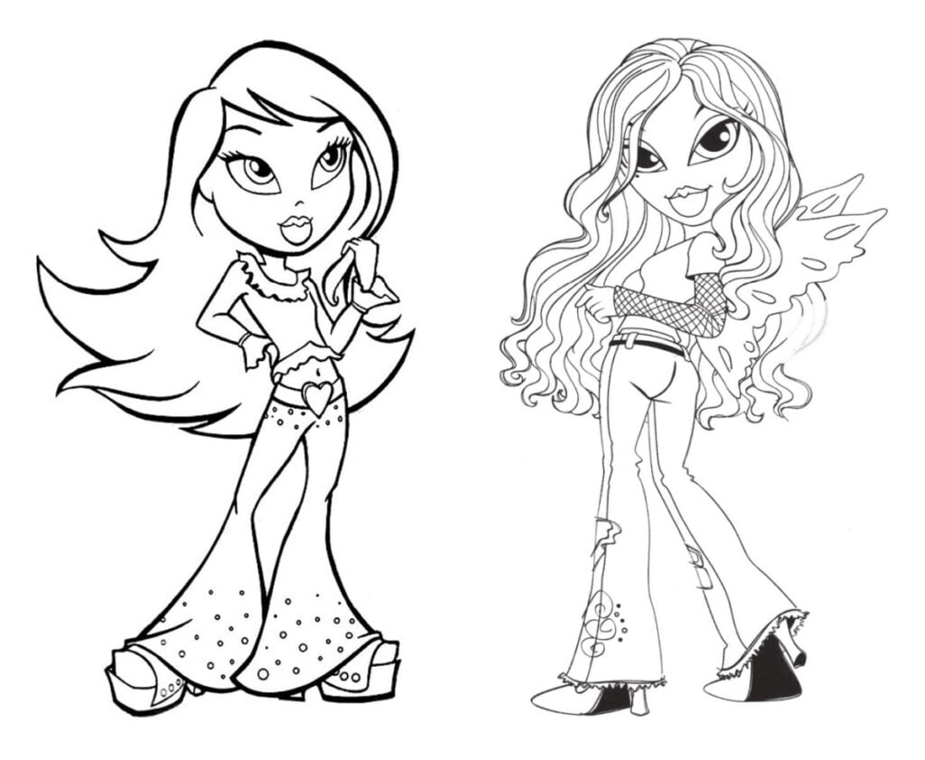 Bonecas Bratz para colorir