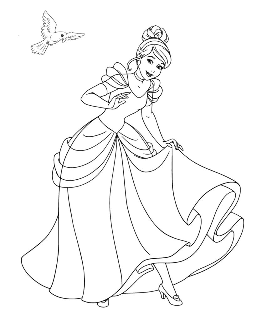 Cinderella princesė spalvinimui pelenė