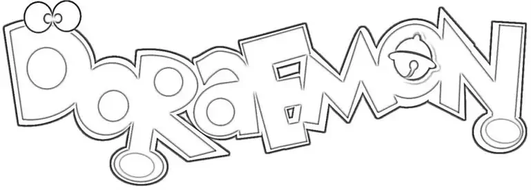 Doraemon logotipas spalvinimui 