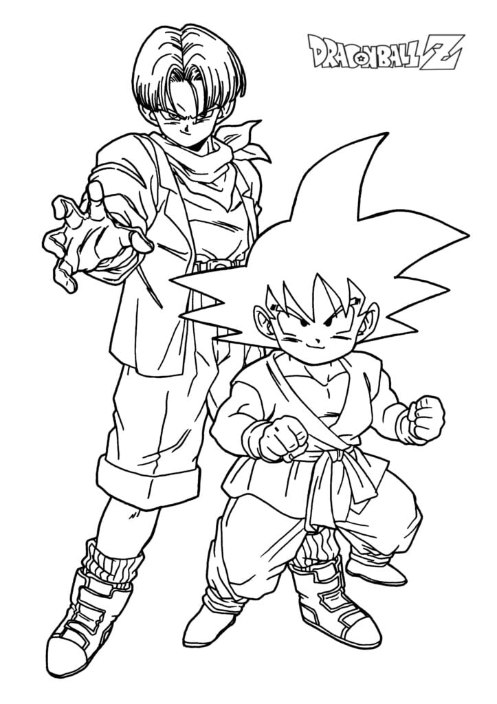 Dragon Ball Z dois amigos para colorir 