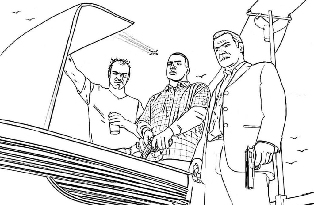 GTA Grand Theft Auto Friends para colorear