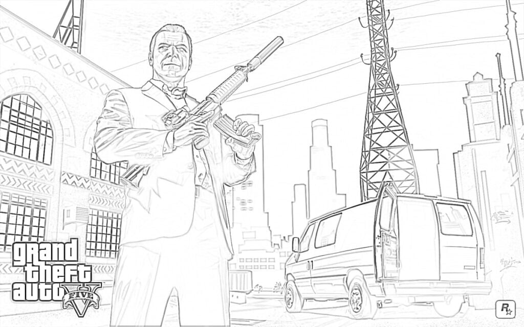 GTA Grand vol auto cinq coloriages