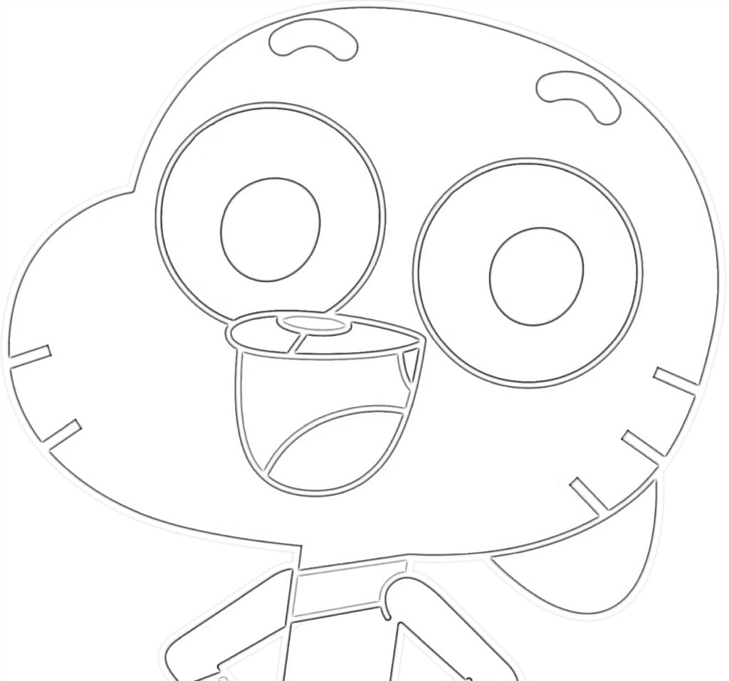 Gumball Watterson tekening in kleur