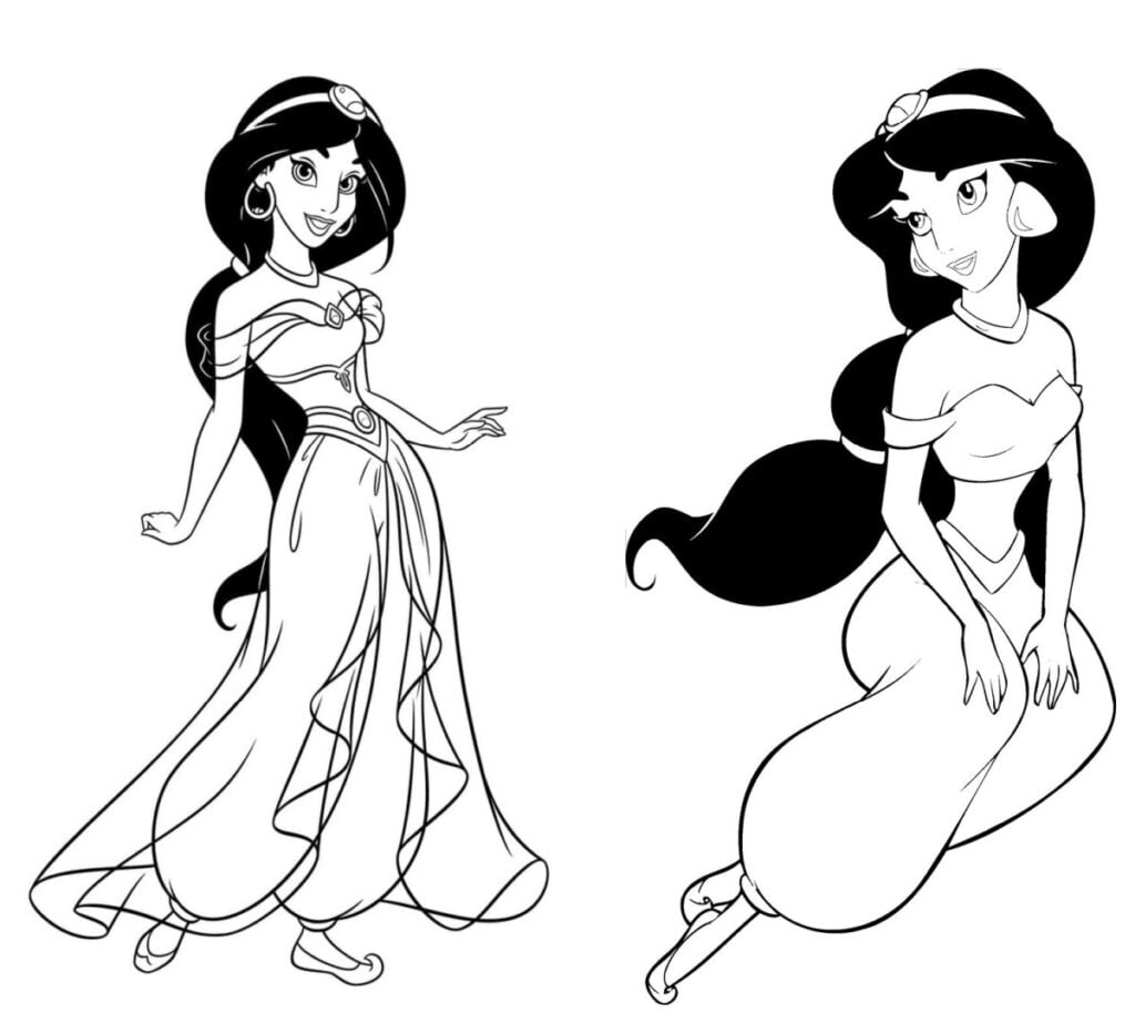 Princess Jasmine til að lita