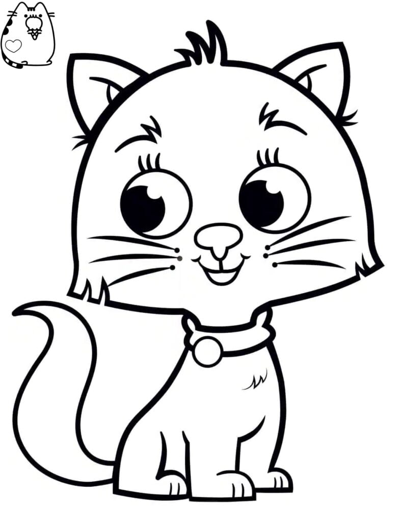 boyama için kawaii yavru kedi 