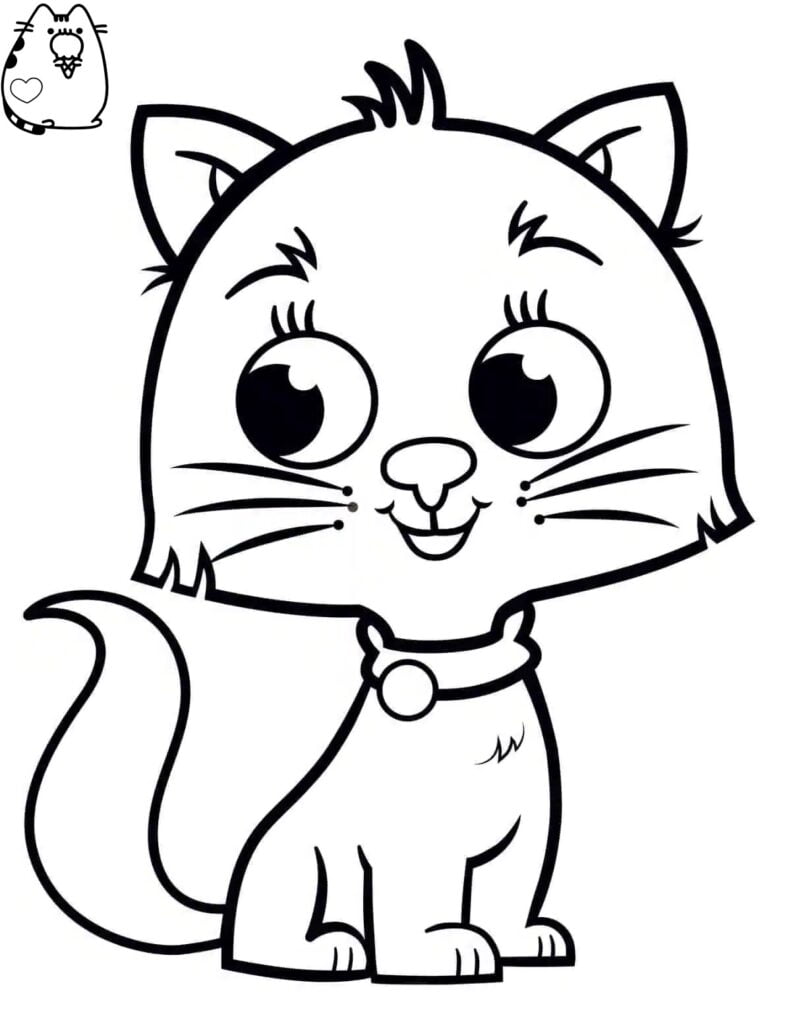 chaton kawaii coloriages 