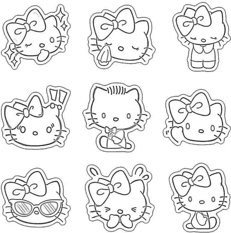 かわいいキティの描画