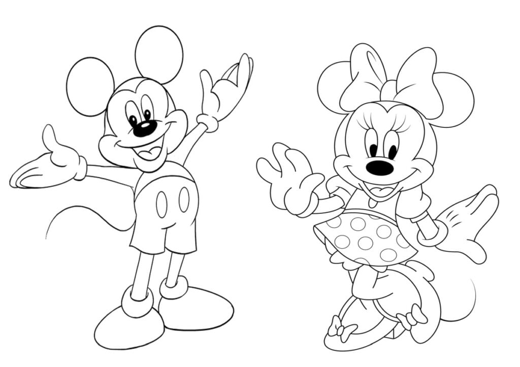 kawaii mickey to color