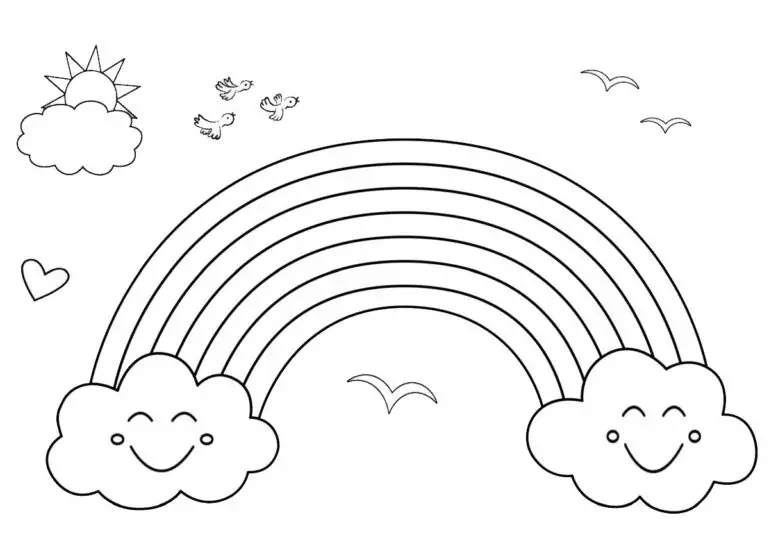 Kawaii 着色のためのかわいい図面虹