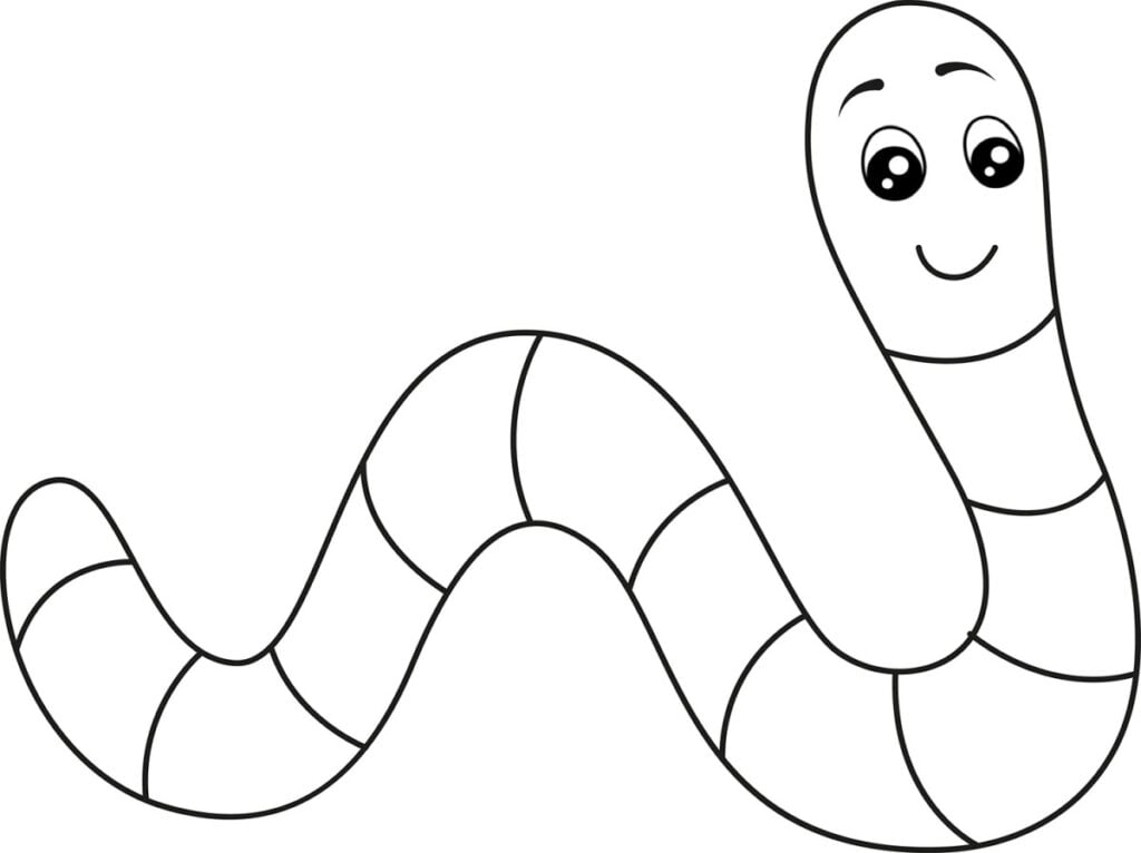 Leuke worm kleurplaten