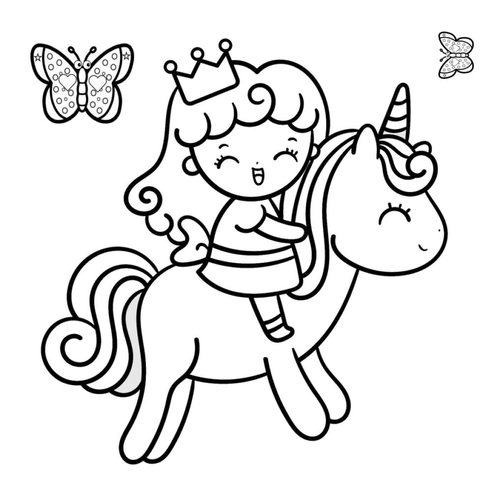 En lille prinsesse på en pony