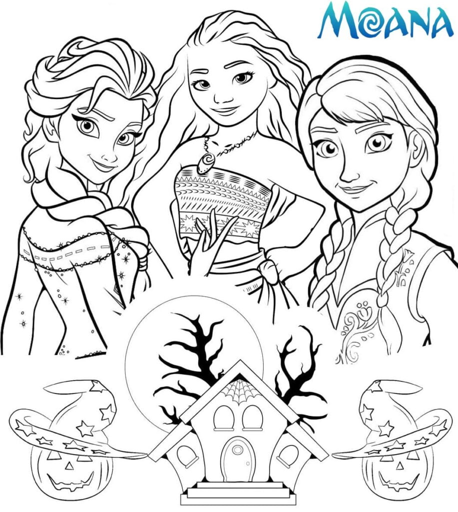 Moana 여자친구 색칠공부