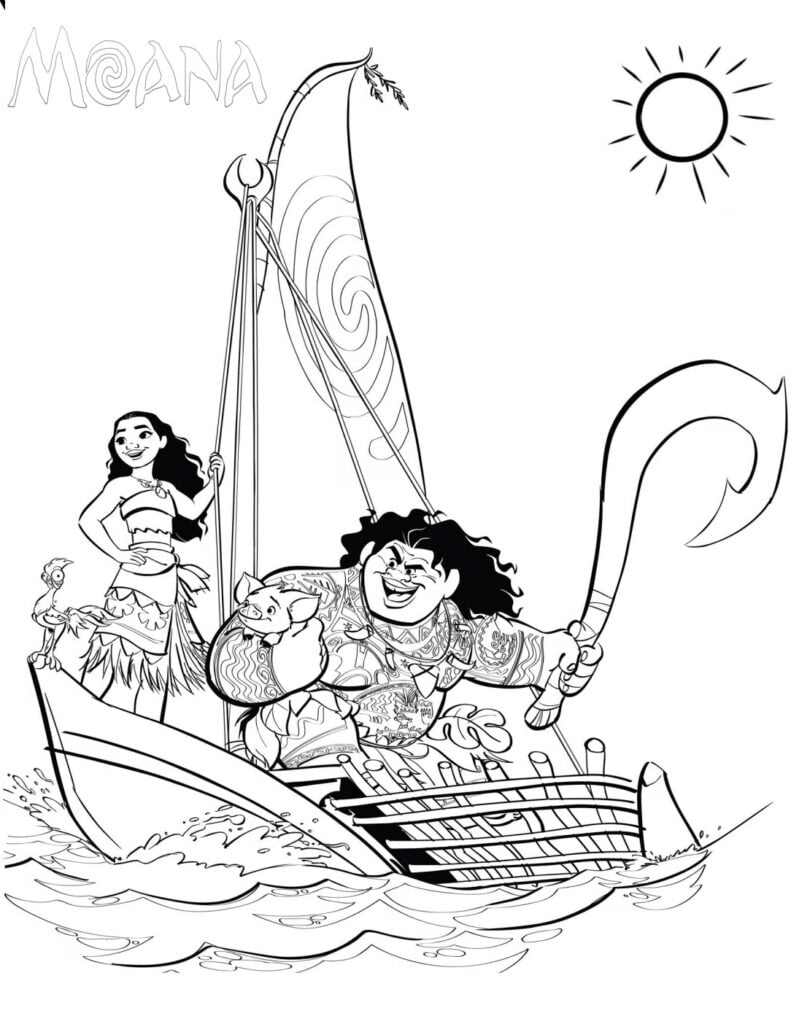 Moana flotteurs coloriages