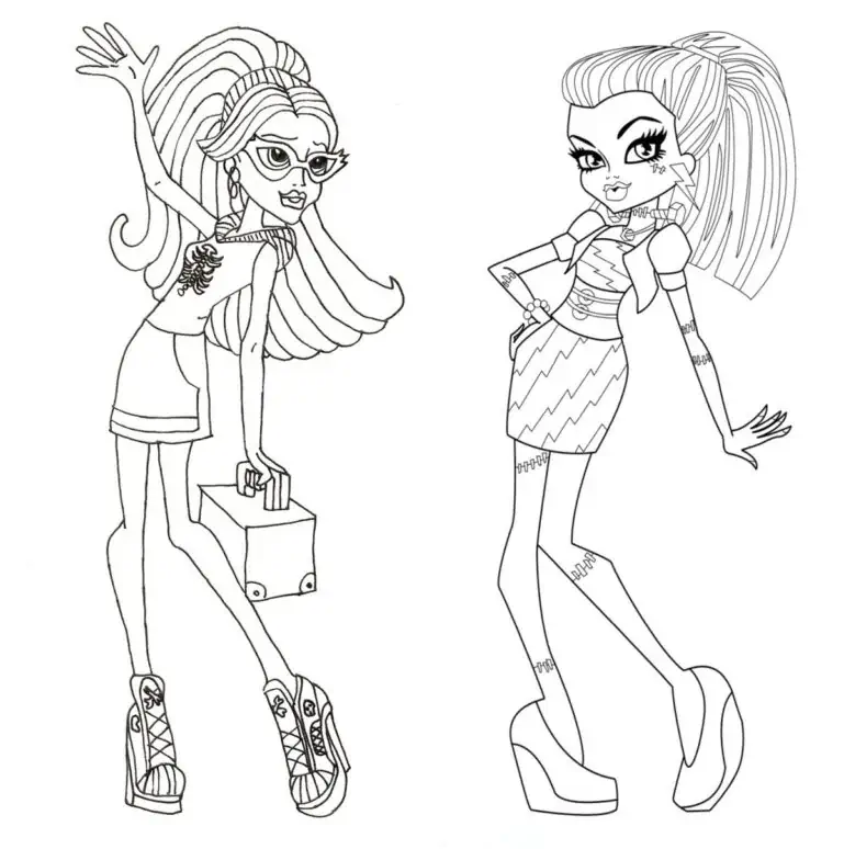 Monster high nukud joonistavad värvimiseks