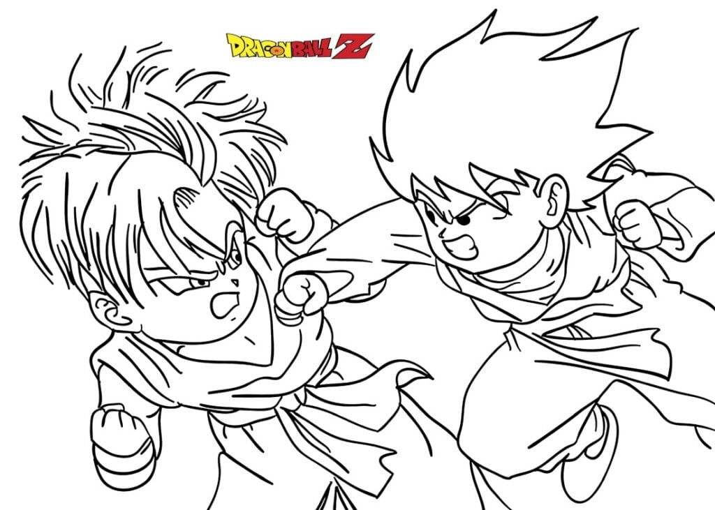 Briga Dragon Ball Z para colorir 