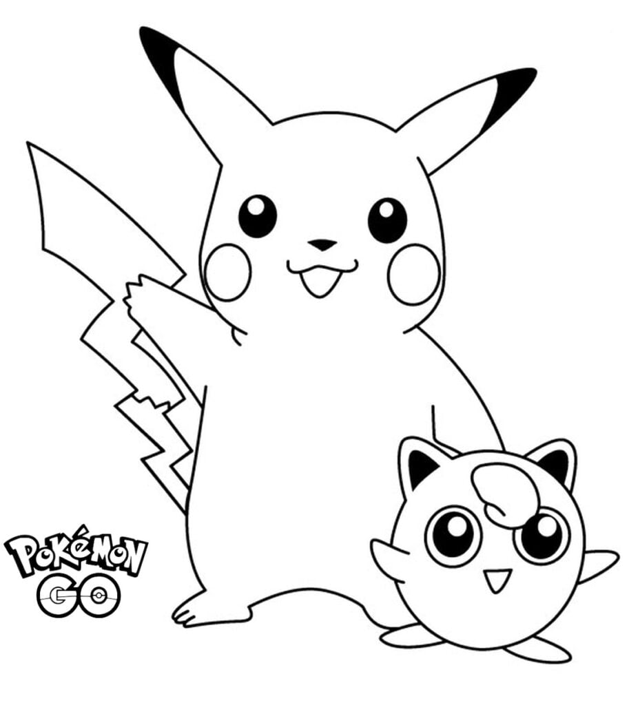 Lindos amigos para colorear pikachu