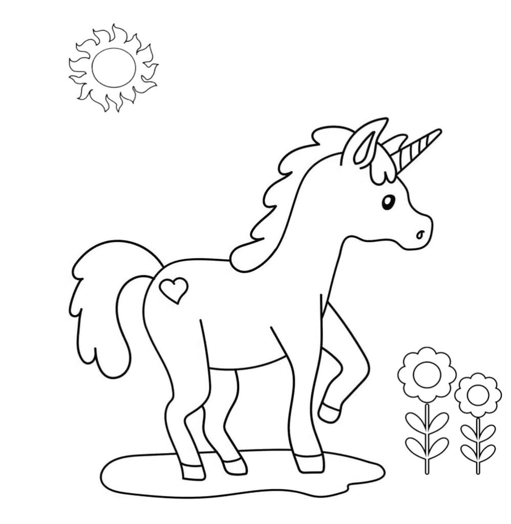 Cute pony drawing para sa pagkukulay